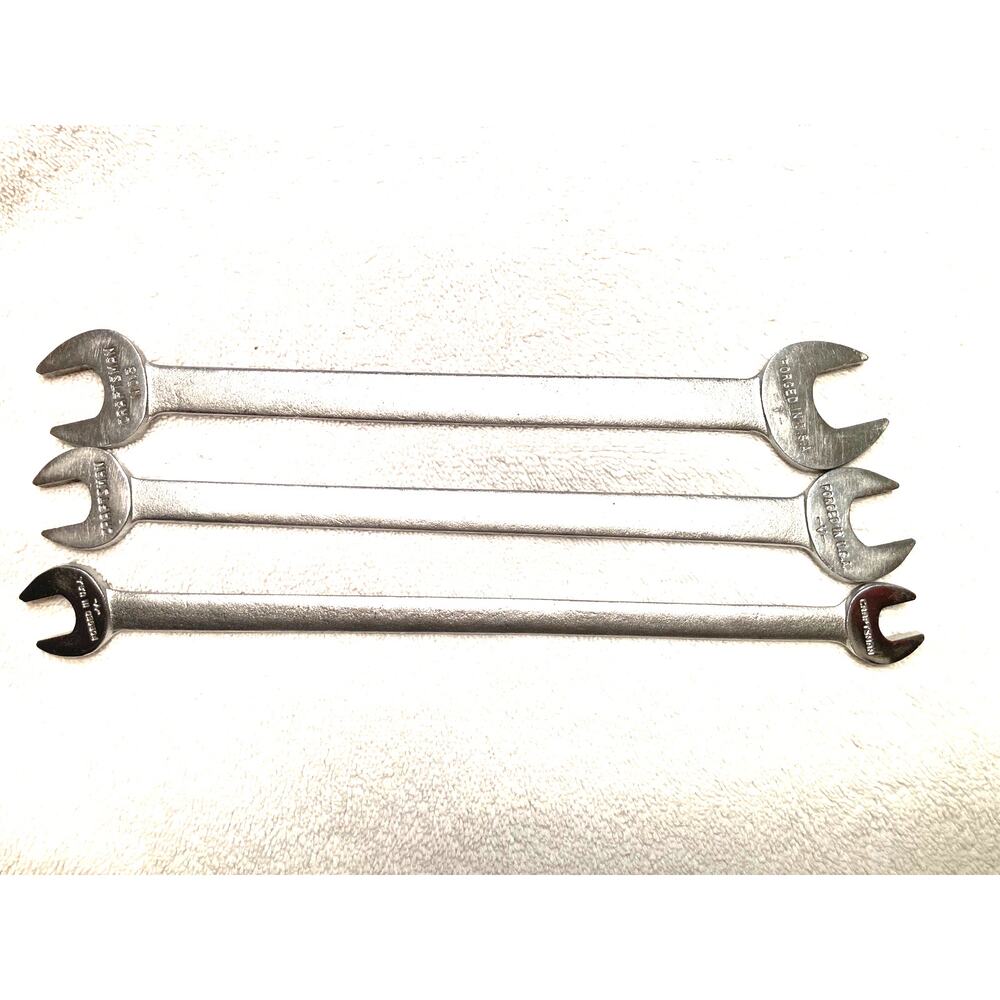 Vintage Craftsman V-Series Open End Wrench Set (3/8" to 11/16") - Forged in USA
